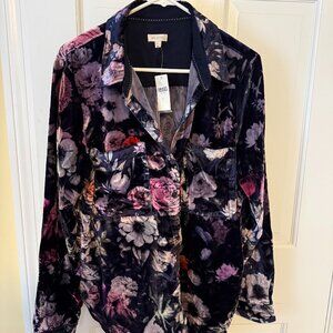 Anthropologie Pilcro Velvet Hadley Relaxed Button Down